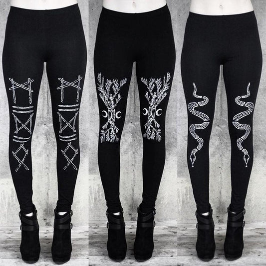 Punk style sports leggings