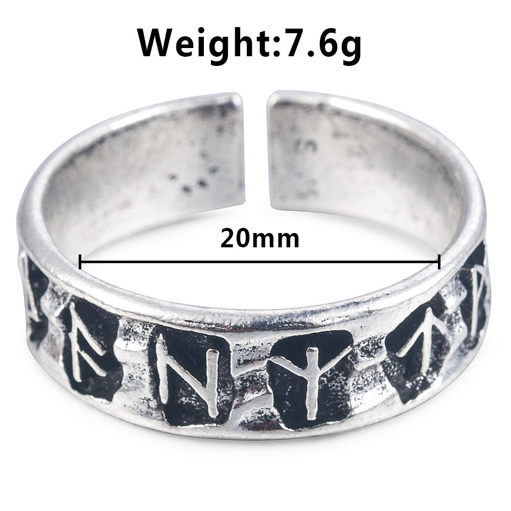 Alloy Rustic Rune Ring