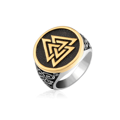 New Odin Triangle Titanium Rings/ Black/ Gold/ Stainless