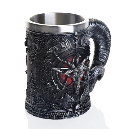 Double layer resin stainless steel horn mug