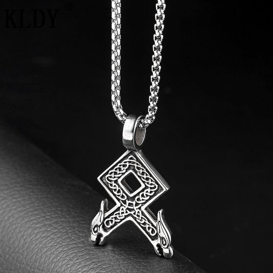 Stainless Steel Rune Necklace