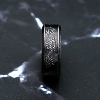 Men's Viking Odin Rune Simple Titanium Steel Ring