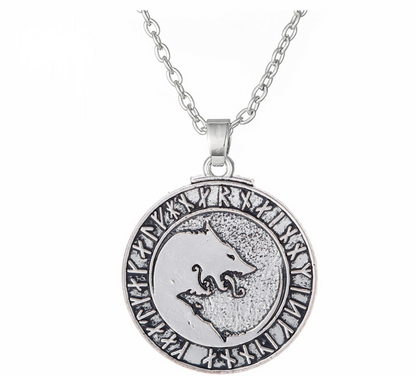 Pirate Viking Wolf Animal Pendant Necklace