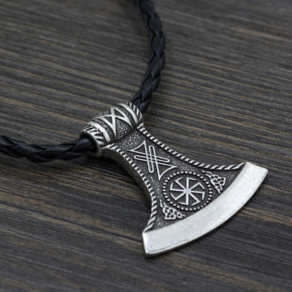 Nordic Viking Symbol Axe Pendant Necklace Men