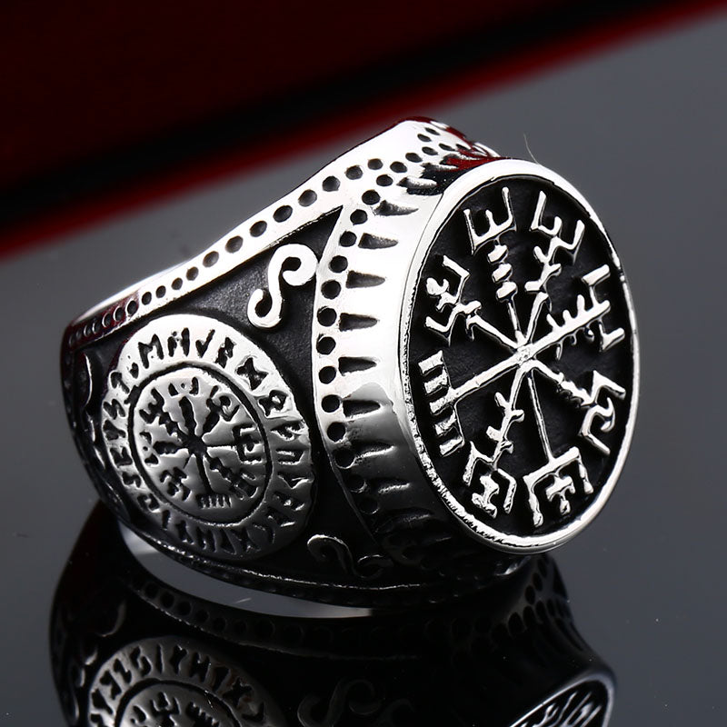 Nordic Compass Stainless Steel Ring