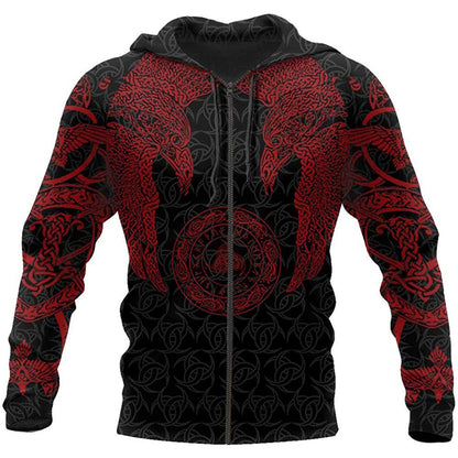 3D Warrior Series Printed Zip Hoodie Sweatshirts