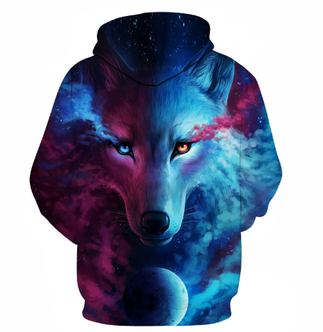 3D Wolf Print Zip Up/ Hoodies