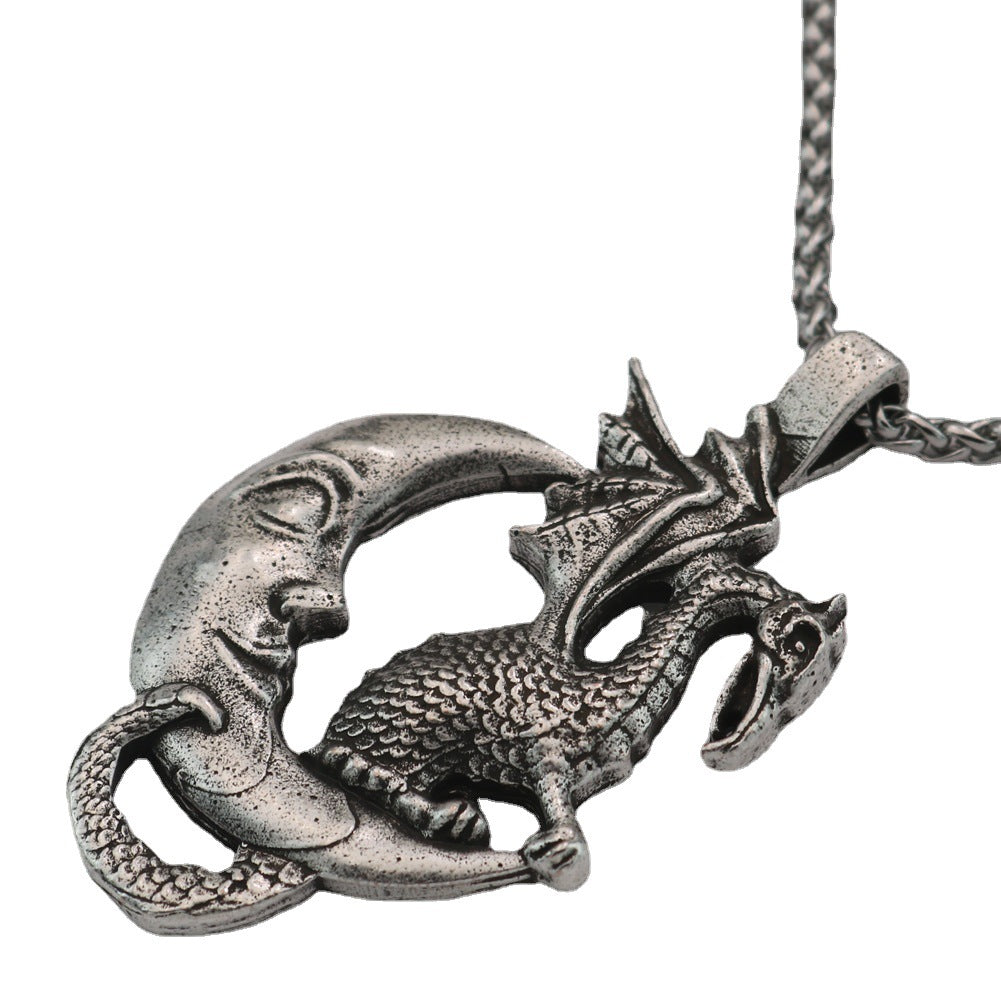 Viking Ancient Dinosaur Viking Necklace Retro Men