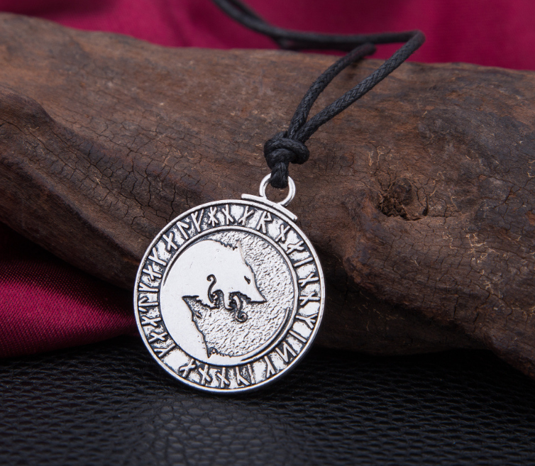 Pirate Viking Wolf Animal Pendant Necklace