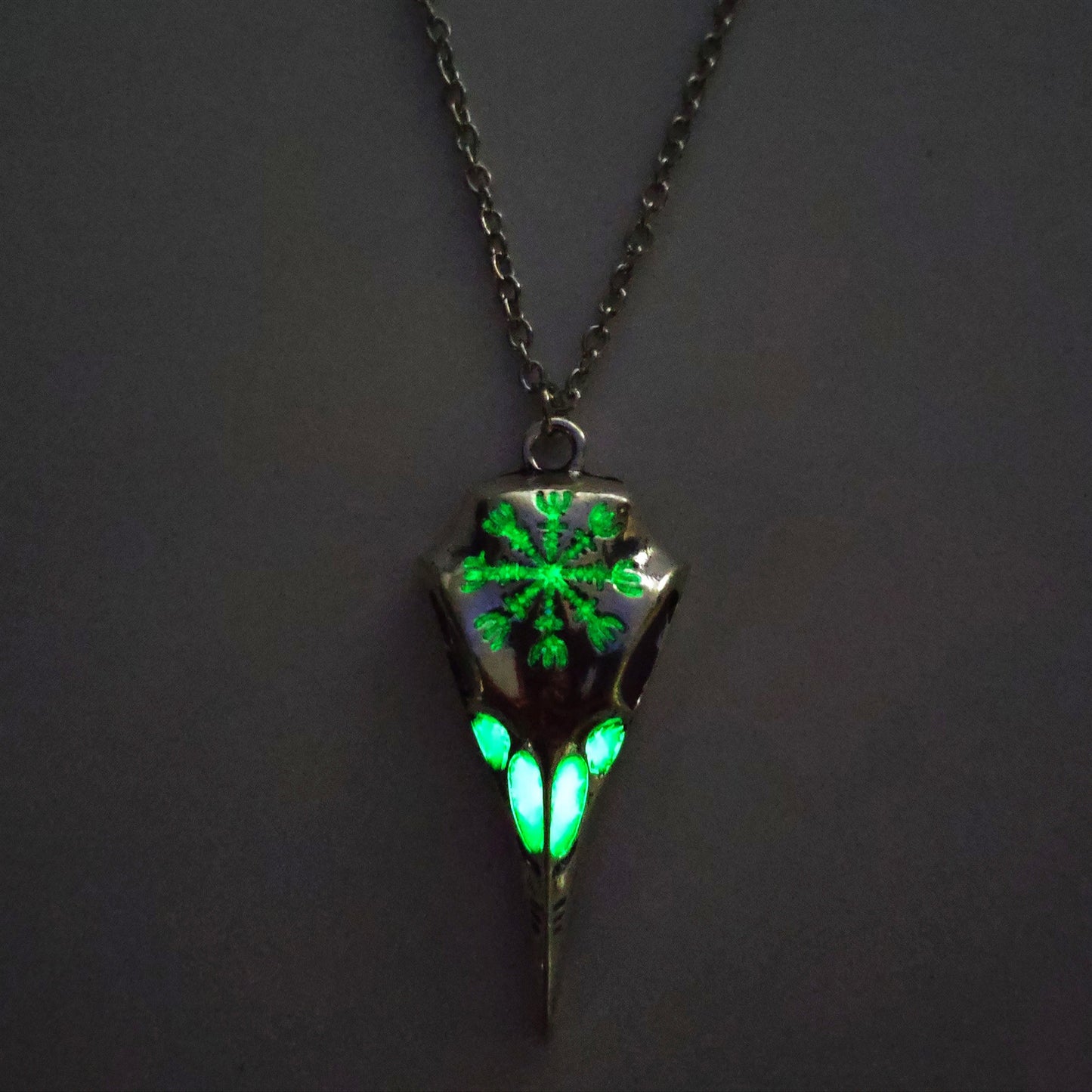 Viking Raven Skull Necklace -Luminous Glow