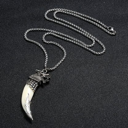 Personalized Men's Wolf Head Necklace Ethnic Style Jewelry