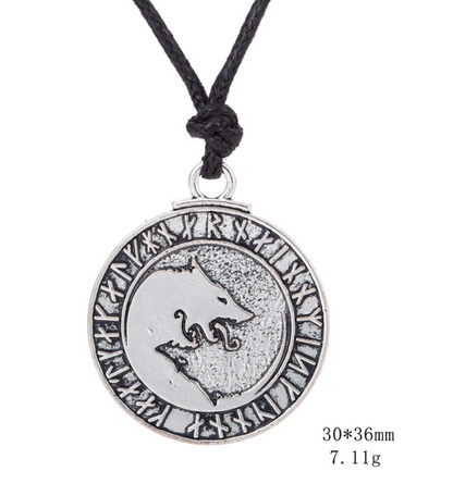 Pirate Viking Wolf Animal Pendant Necklace