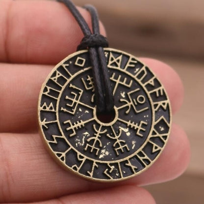 Hollow Viking Ethnic Style Rune Pendant Necklace