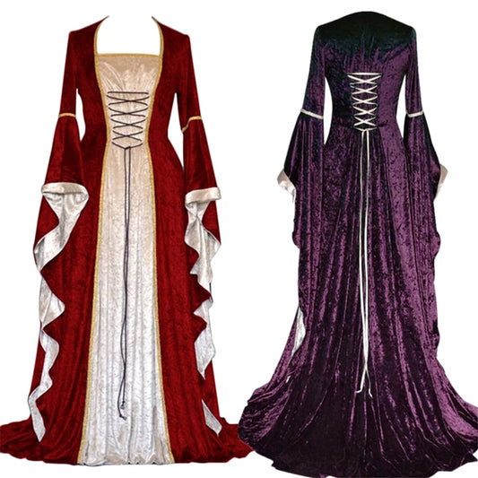 Medieval palace gold velvet dress