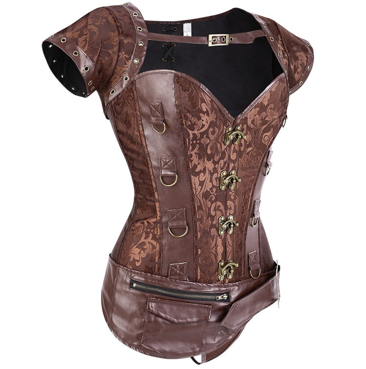 Womens Viking Cosplay Four-Piece Viking Corset