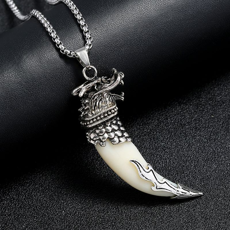 Personalized Men's Wolf Head Necklace Ethnic Style Jewelry