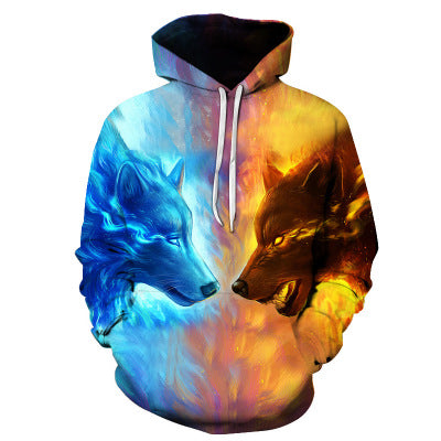 3D Wolf Print Zip Up/ Hoodies