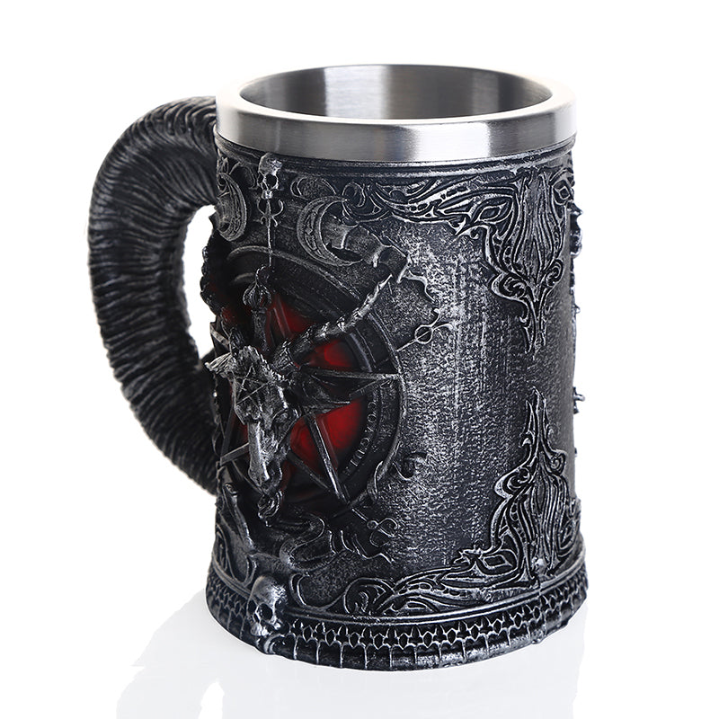 Double layer resin stainless steel horn mug