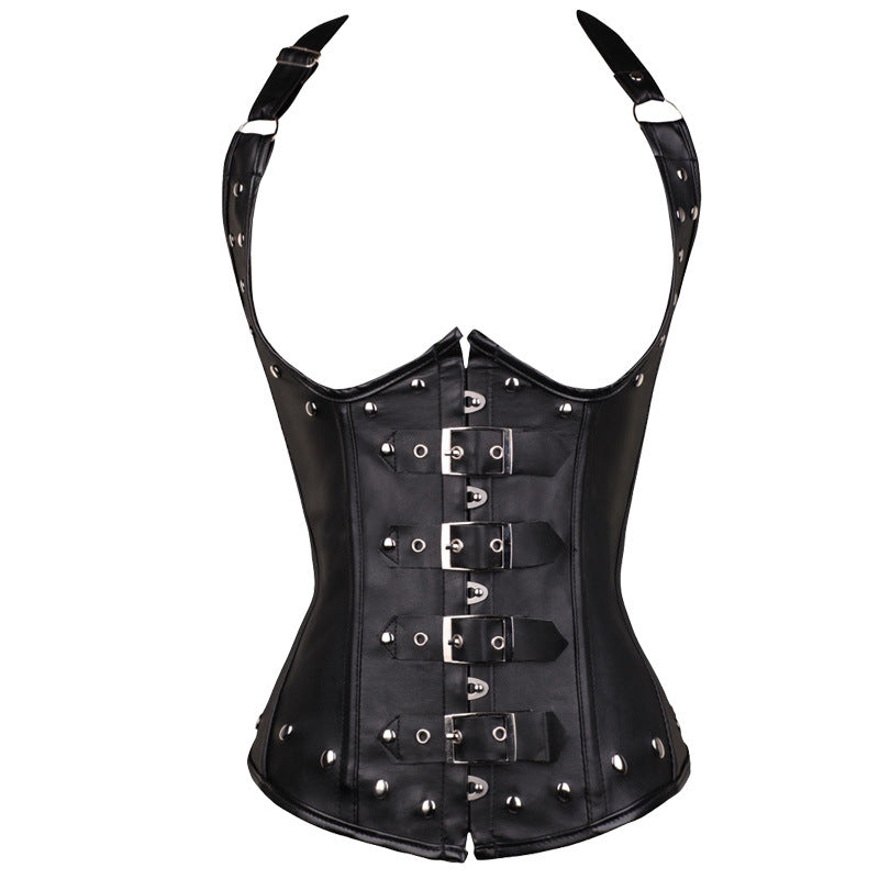 European Faux Leather Court Corset