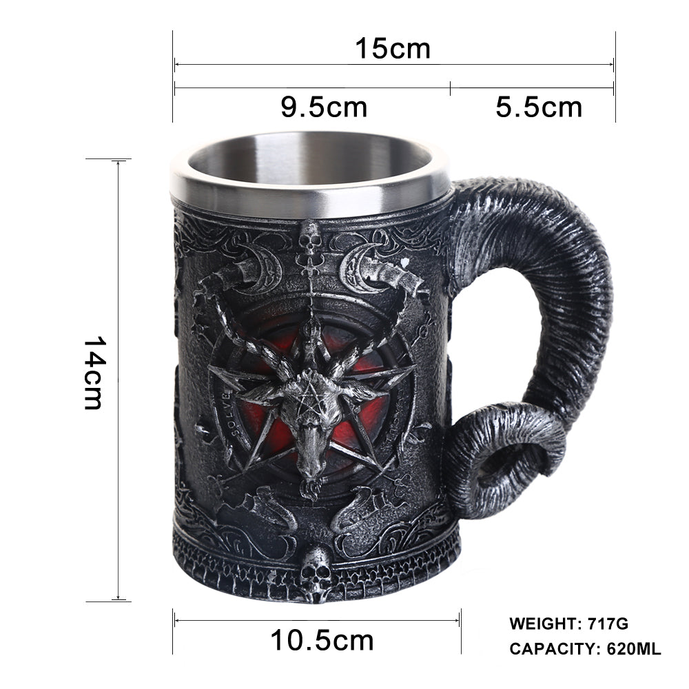 Double layer resin stainless steel horn mug