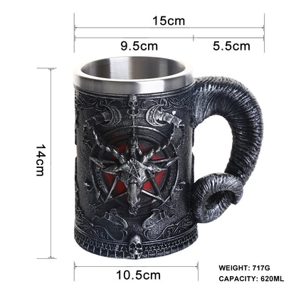 Double layer resin stainless steel horn mug