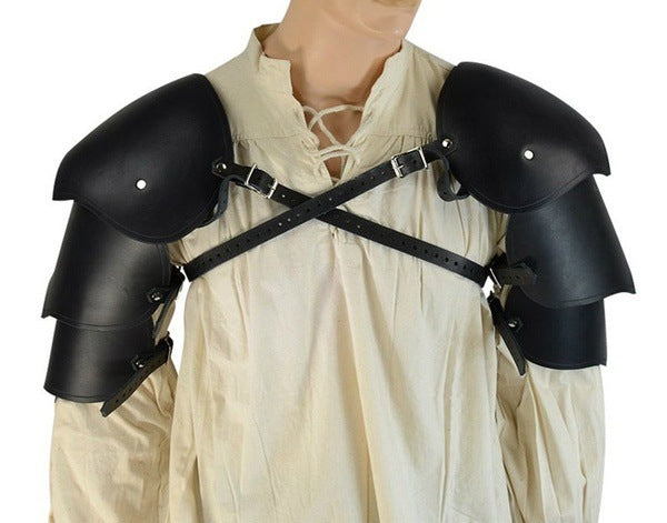 Leather Studded Shoulder Pads Men's Armor