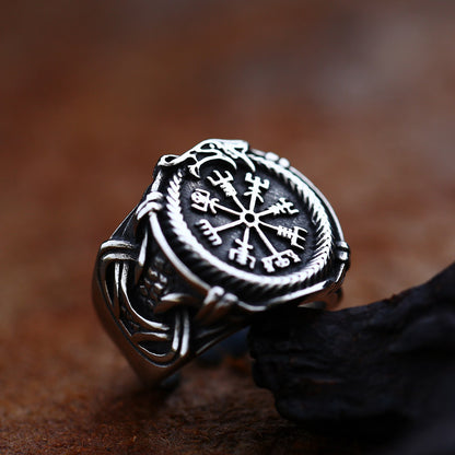 Nordic Compass Stainless Steel Ring