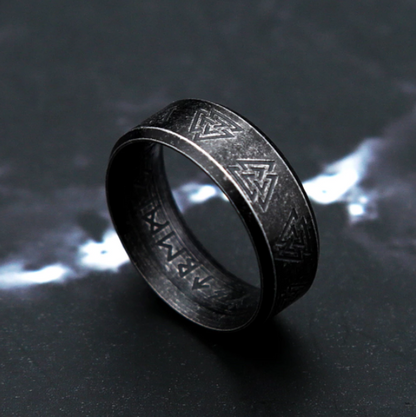 Men's Viking Odin Rune Simple Titanium Steel Ring