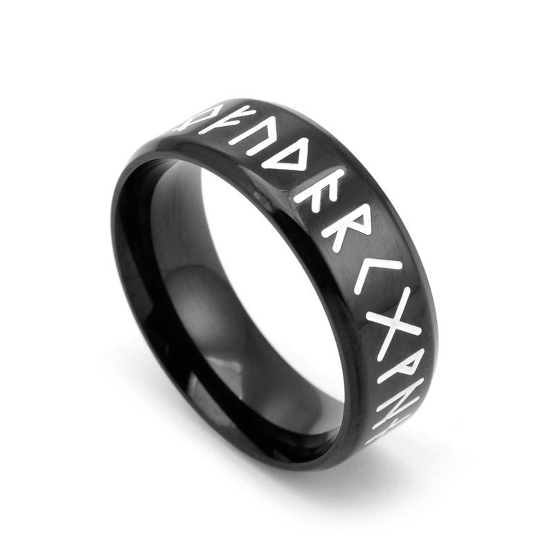 Titanium Rune Lettering Ring