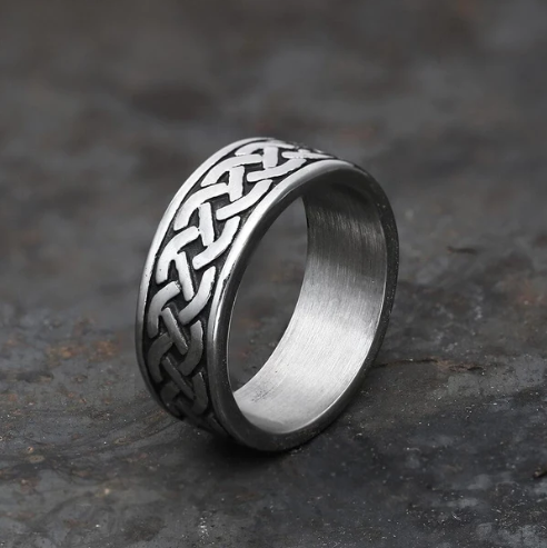 Personalised Titanium Skull Ring Viking Legends