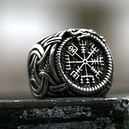 Nordic Compass Stainless Steel Ring