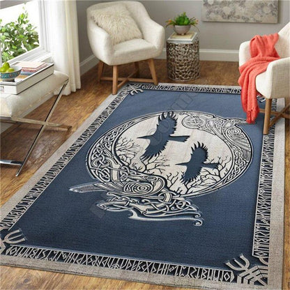 Viking Area Rugs Large 3D Print/ Fenrir/ Celtic Raven - Home Decor