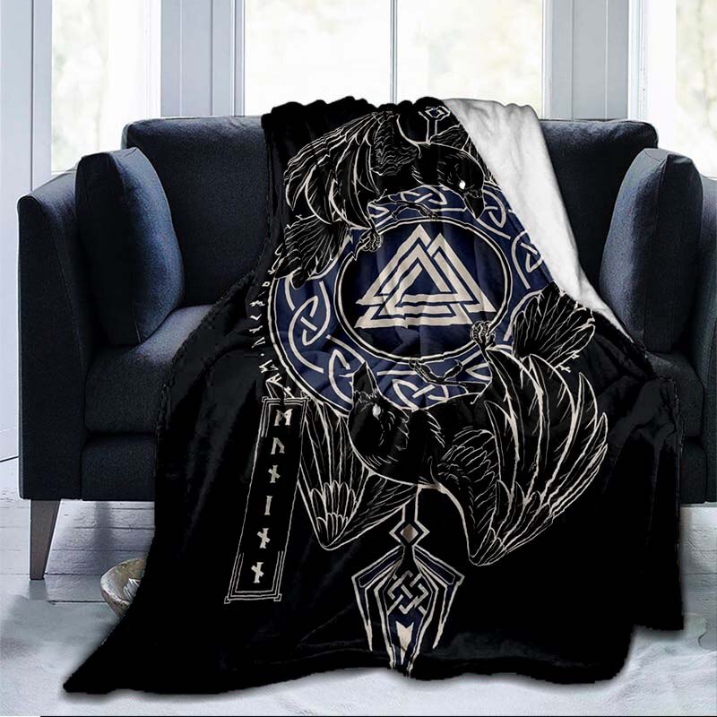 Scandinavian Norse Runes / Axes- 3D Soft Throw Blankets  Lightweight Flannel Blanket