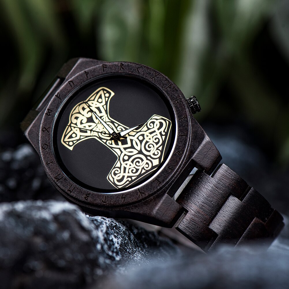 BOBO BIRD Wooden Watch Viking Men Watches