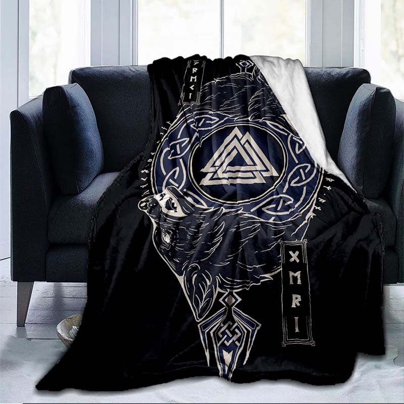 Scandinavian Norse Runes / Axes- 3D Soft Throw Blankets  Lightweight Flannel Blanket