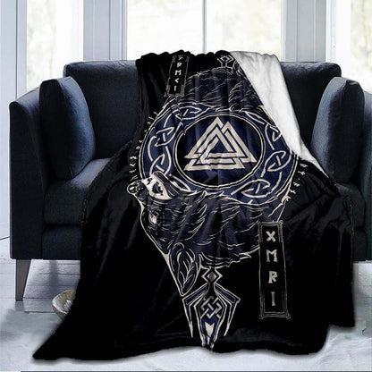 Scandinavian Norse Runes / Axes- 3D Soft Throw Blankets  Lightweight Flannel Blanket