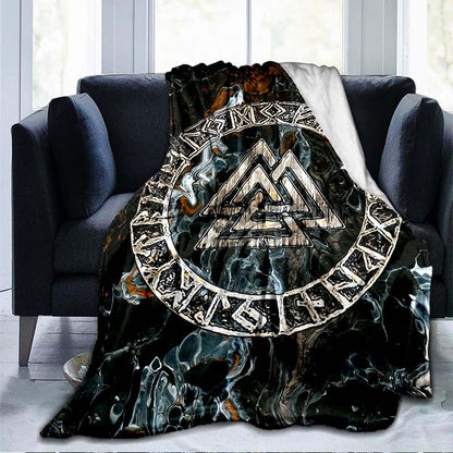 Scandinavian Norse Runes / Axes- 3D Soft Throw Blankets  Lightweight Flannel Blanket