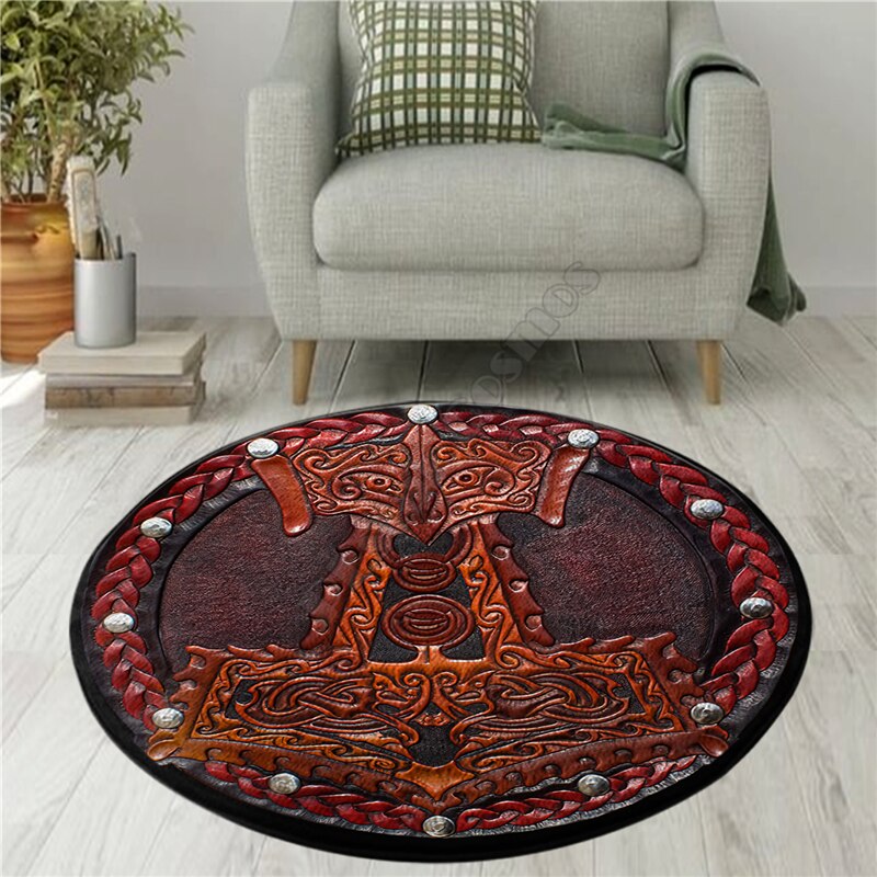 3D Rug Non-slip Mat - Protection Shield Print/ Fenrir Symbol