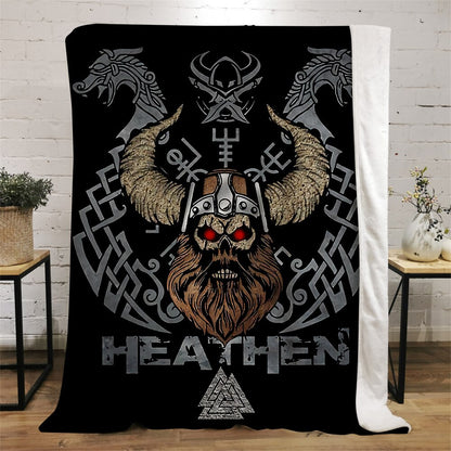 Viking Symbol Viking Bird Flannel Blanket