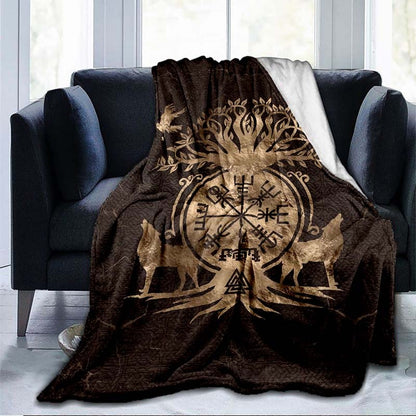 Scandinavian Norse Runes / Axes- 3D Soft Throw Blankets  Lightweight Flannel Blanket