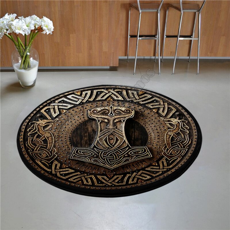 3D Rug Non-slip Mat - Protection Shield Print/ Fenrir Symbol