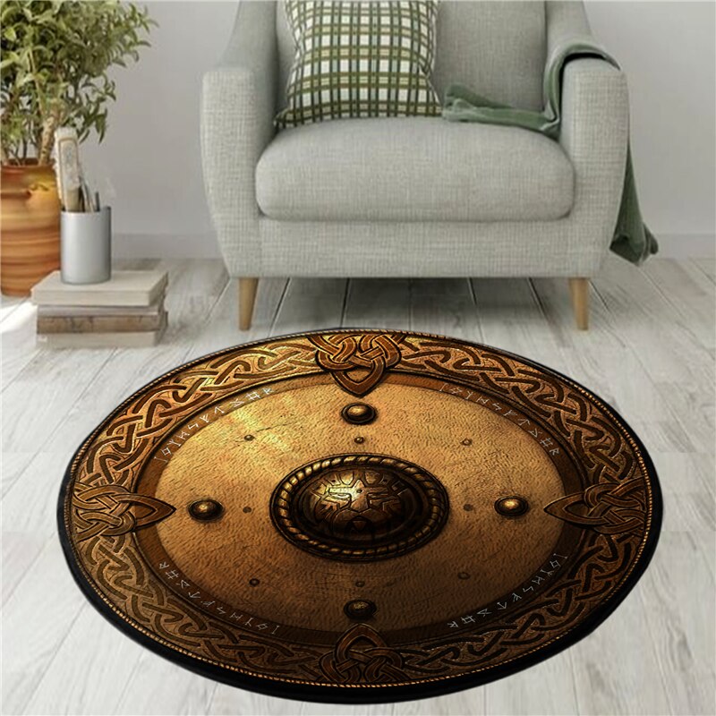 3D Rug Non-slip Mat - Protection Shield Print/ Fenrir Symbol