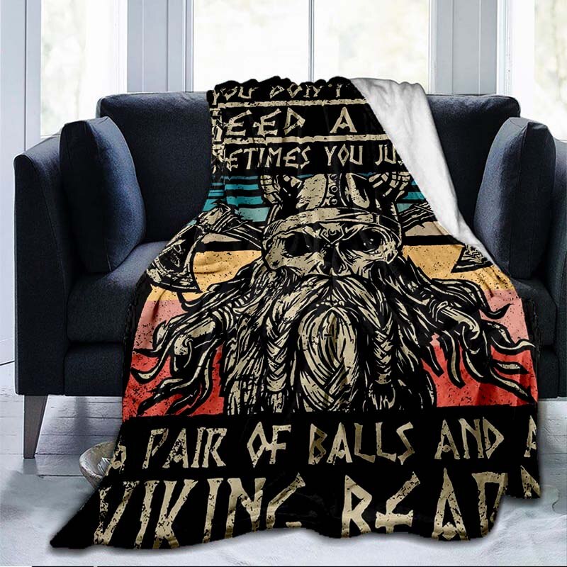 Scandinavian Norse Runes / Axes- 3D Soft Throw Blankets  Lightweight Flannel Blanket