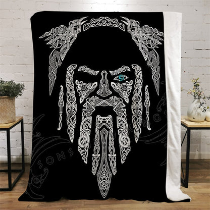 Viking Symbol Viking Bird Flannel Blanket