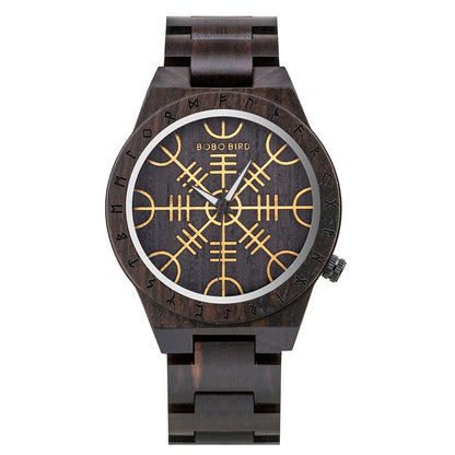 BOBO BIRD Wooden Watch Viking Men Watches