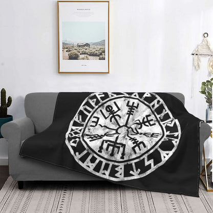 Sofa Fleece Throw / Blanket Thors Hammer- Mjolnir / Odin / Raven / Norse Compass