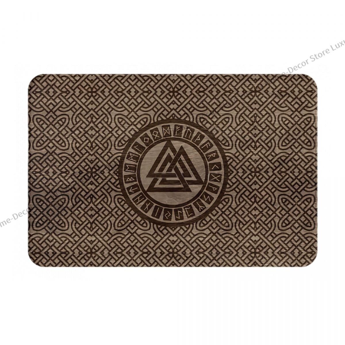 Odin 3D Print Anti-Slip Doormat/ Bath Mat Valknut Symbol And Runes