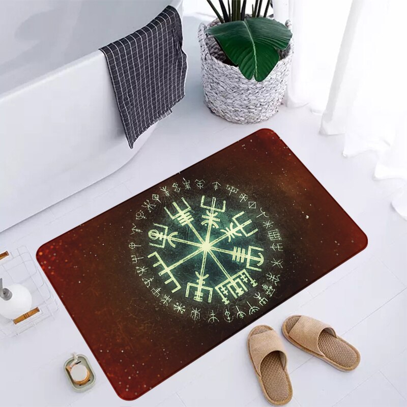 Decorative Floor Mats/ Bath/Doormat- Viking Compass 'Vefvisir' /Protective Shield