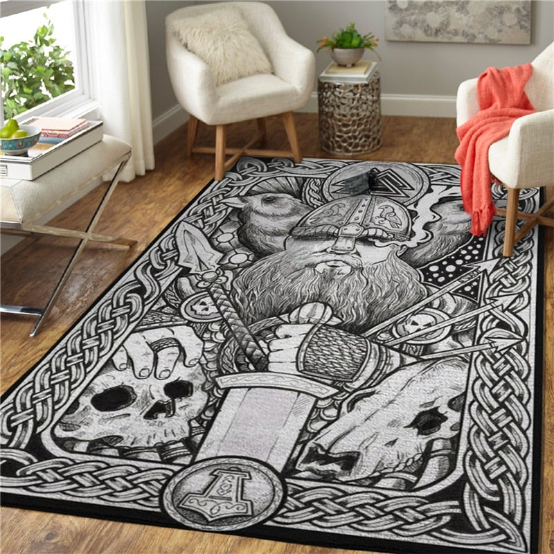 3D Celtic/Norse Area Rugs for Living Room / Bedroom Non-slip Home Decor