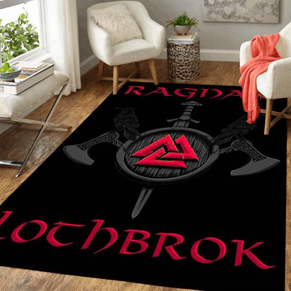 Vegvisir Shield Soft Carpet, Skull Area Rug, 3D Print -Home Decor